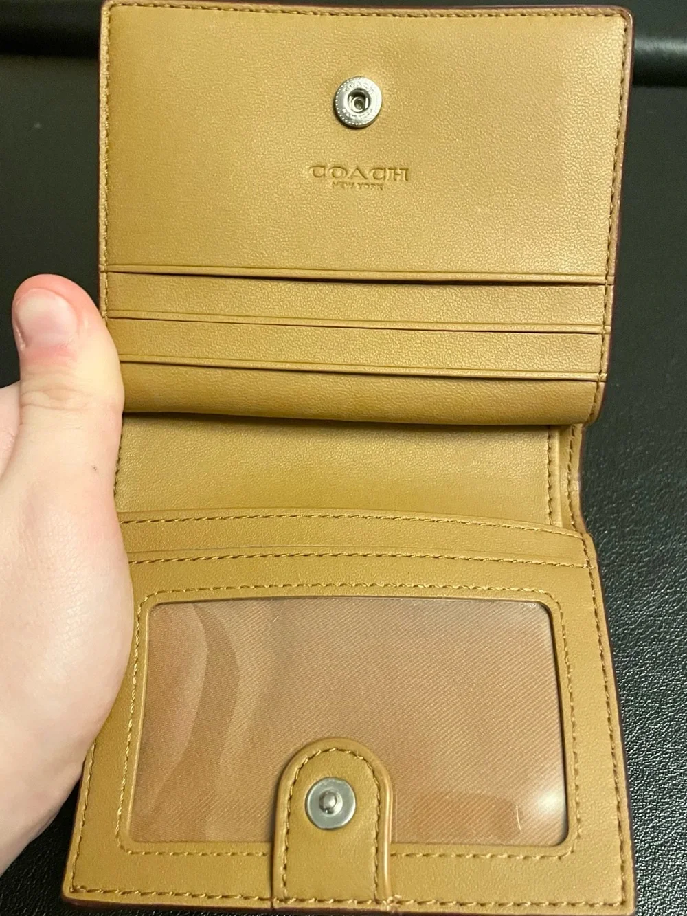 Coach Pink Popsicle Print Cream Leather Small Snap Wallet